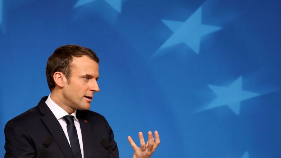 Emmanuel Macron en la Universidad de la Sorbona en París en septiembre de 2017.